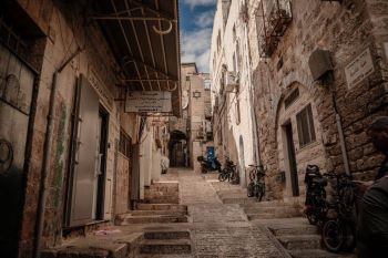Streetside view of Jerusalem's Old City Streetside view of Jerusalem's Old City