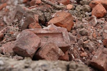 Pile of broken bricks