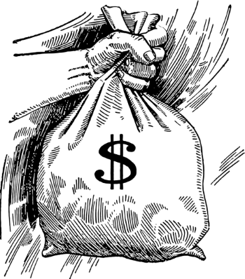 Drawing of bag of money