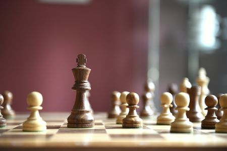 Chess pieces on board